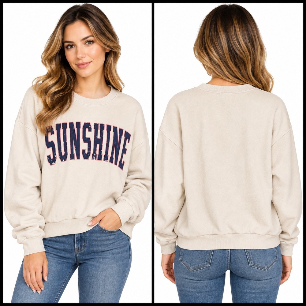 Adika Womens‎ Oversized "Sunshine" Crewneck Sweatshirt M L